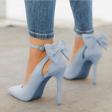 Load image into Gallery viewer, New bow pumps women high heels woman pointed toe stiletto pumps sexy party woman black plus size shoes wedding shoes ladies