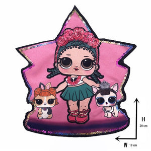Cartoon patches Women Fashion LoL doll Girls Lovely  Fashion boy doll embroidery patch DIY Garment Decoration Sequins Cloth