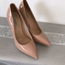 Load image into Gallery viewer, Wruchee  high heels shoes woman leopard patent pointed toe  women's shoes  12cm thin heels