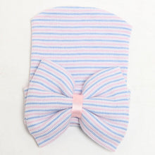 Load image into Gallery viewer, Emmababy Newborn Baby Girls Striped Headband Headwear Toddler Soft Beanie Hat with Bow