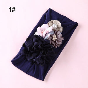 BalleenShiny Flower Princess Headband Baby Girls Super Soft Cute Pearl Turban Headwear Child Kids Fashion Hair Accessories Gift