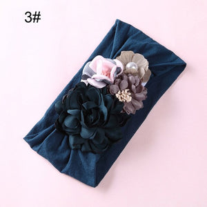 BalleenShiny Flower Princess Headband Baby Girls Super Soft Cute Pearl Turban Headwear Child Kids Fashion Hair Accessories Gift