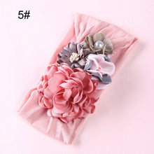 Load image into Gallery viewer, BalleenShiny Flower Princess Headband Baby Girls Super Soft Cute Pearl Turban Headwear Child Kids Fashion Hair Accessories Gift