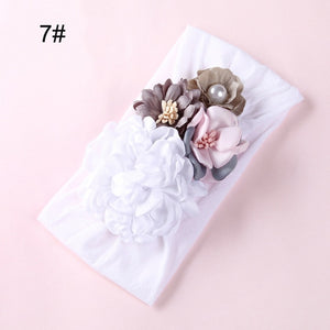 BalleenShiny Flower Princess Headband Baby Girls Super Soft Cute Pearl Turban Headwear Child Kids Fashion Hair Accessories Gift