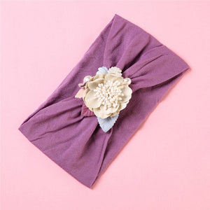 BalleenShiny Flower Princess Headband Baby Girls Super Soft Cute Pearl Turban Headwear Child Kids Fashion Hair Accessories Gift