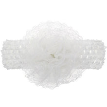 Load image into Gallery viewer, Withe Lace Crystal Bow Flower Baby Headbands for girl Elastic Baby Accessories Kids headwear Newborn hairbands photography prop