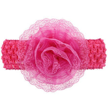 Load image into Gallery viewer, Withe Lace Crystal Bow Flower Baby Headbands for girl Elastic Baby Accessories Kids headwear Newborn hairbands photography prop
