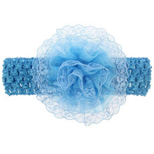 Load image into Gallery viewer, Withe Lace Crystal Bow Flower Baby Headbands for girl Elastic Baby Accessories Kids headwear Newborn hairbands photography prop