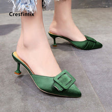 Load image into Gallery viewer, Women Fashion Comfortable Slip on High Heel Shoes Lady Casual Flock Summer Slip on High Heel Pumps Vrouwen Hoge Hakken E871