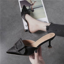 Load image into Gallery viewer, Women Fashion Comfortable Slip on High Heel Shoes Lady Casual Flock Summer Slip on High Heel Pumps Vrouwen Hoge Hakken E871