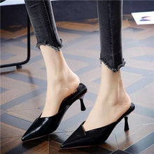 Load image into Gallery viewer, Women Fashion Comfortable Slip on High Heel Shoes Lady Casual Flock Summer Slip on High Heel Pumps Vrouwen Hoge Hakken E871