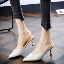 Load image into Gallery viewer, Women Fashion Comfortable Slip on High Heel Shoes Lady Casual Flock Summer Slip on High Heel Pumps Vrouwen Hoge Hakken E871