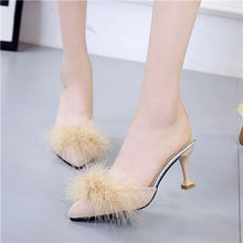 Load image into Gallery viewer, Women Fashion Comfortable Slip on High Heel Shoes Lady Casual Flock Summer Slip on High Heel Pumps Vrouwen Hoge Hakken E871