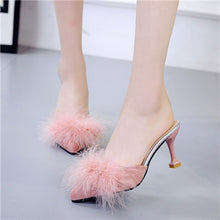 Load image into Gallery viewer, Women Fashion Comfortable Slip on High Heel Shoes Lady Casual Flock Summer Slip on High Heel Pumps Vrouwen Hoge Hakken E871