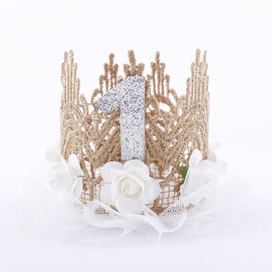 Newborn Infant Baby Girls Birthday Tiaras Flower Lace Princess Headband Cute Girls Birthday Gifts