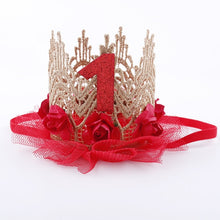 Load image into Gallery viewer, Newborn Infant Baby Girls Birthday Tiaras Flower Lace Princess Headband Cute Girls Birthday Gifts
