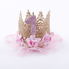 Load image into Gallery viewer, Newborn Infant Baby Girls Birthday Tiaras Flower Lace Princess Headband Cute Girls Birthday Gifts