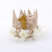 Load image into Gallery viewer, Newborn Infant Baby Girls Birthday Tiaras Flower Lace Princess Headband Cute Girls Birthday Gifts