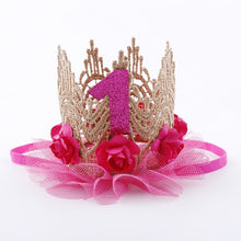 Load image into Gallery viewer, Newborn Infant Baby Girls Birthday Tiaras Flower Lace Princess Headband Cute Girls Birthday Gifts