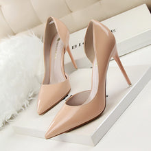 Load image into Gallery viewer, New 2019 Women pumps Elegant pointed toe patent leather office lady Shoes Spring Summer High heels Wedding Bridal Shoes