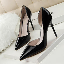 Load image into Gallery viewer, New 2019 Women pumps Elegant pointed toe patent leather office lady Shoes Spring Summer High heels Wedding Bridal Shoes