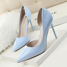 Load image into Gallery viewer, New 2019 Women pumps Elegant pointed toe patent leather office lady Shoes Spring Summer High heels Wedding Bridal Shoes