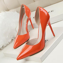 Load image into Gallery viewer, New 2019 Women pumps Elegant pointed toe patent leather office lady Shoes Spring Summer High heels Wedding Bridal Shoes