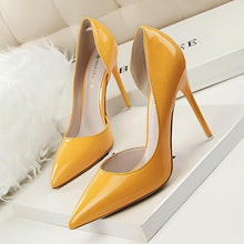 Load image into Gallery viewer, New 2019 Women pumps Elegant pointed toe patent leather office lady Shoes Spring Summer High heels Wedding Bridal Shoes