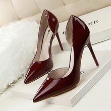 Load image into Gallery viewer, New 2019 Women pumps Elegant pointed toe patent leather office lady Shoes Spring Summer High heels Wedding Bridal Shoes