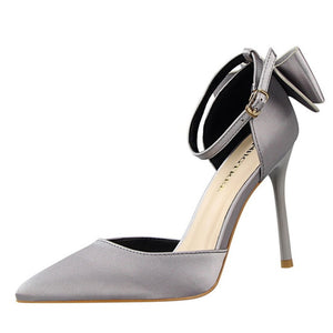 [stamped.io]2019 Bow Women Shoes Pointed Toe Pumps Dress Shoes High Heels Boat Shoes Wedding Shoes tenis feminino Side with Plus size 34-43