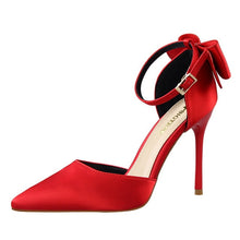 Load image into Gallery viewer, [stamped.io]2019 Bow Women Shoes Pointed Toe Pumps Dress Shoes High Heels Boat Shoes Wedding Shoes tenis feminino Side with Plus size 34-43