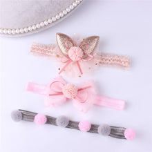 Load image into Gallery viewer, Warmom 3PCS Baby Girls Crown Flower Headband Headwear Set Infant Newborn Princess Elastic Bowknot Lace Hair Accessories Hairband