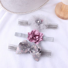 Load image into Gallery viewer, Warmom 3PCS Baby Girls Crown Flower Headband Headwear Set Infant Newborn Princess Elastic Bowknot Lace Hair Accessories Hairband