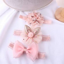 Load image into Gallery viewer, Warmom 3PCS Baby Girls Crown Flower Headband Headwear Set Infant Newborn Princess Elastic Bowknot Lace Hair Accessories Hairband