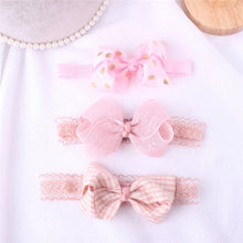Load image into Gallery viewer, Warmom 3PCS Baby Girls Crown Flower Headband Headwear Set Infant Newborn Princess Elastic Bowknot Lace Hair Accessories Hairband