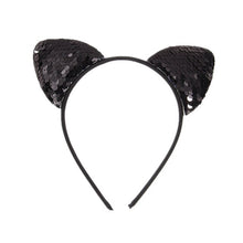 Load image into Gallery viewer, Yundfly New Glitter Can Flip Sequins Cat Ear Girl Hair Band Kids Baby Cute Cat Ear Hair Bands Halloween Headdress Gifts