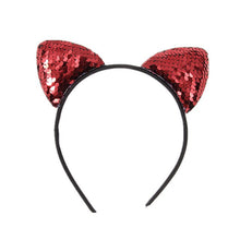 Load image into Gallery viewer, Yundfly New Glitter Can Flip Sequins Cat Ear Girl Hair Band Kids Baby Cute Cat Ear Hair Bands Halloween Headdress Gifts