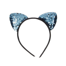 Load image into Gallery viewer, Yundfly New Glitter Can Flip Sequins Cat Ear Girl Hair Band Kids Baby Cute Cat Ear Hair Bands Halloween Headdress Gifts