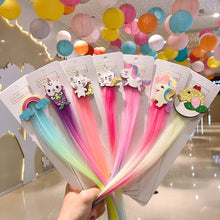 Load image into Gallery viewer, Cute Girls Hairpin Child cartoon unique wig hairpin unicorn hairpin female cute girl baby side clip bangs clip hair accessories