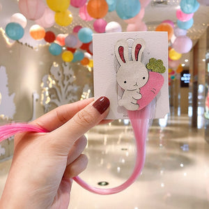 Cute Girls Hairpin Child cartoon unique wig hairpin unicorn hairpin female cute girl baby side clip bangs clip hair accessories