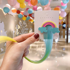 Cute Girls Hairpin Child cartoon unique wig hairpin unicorn hairpin female cute girl baby side clip bangs clip hair accessories