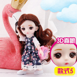 New 16 cm BJD Mini Doll 13 Movable Joint Girl Baby 3D Big Eyes Beautiful DIY Toy Doll With Clothes Dress Up 1/12 Fashion Doll