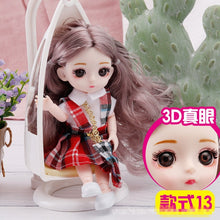 Load image into Gallery viewer, New 16 cm BJD Mini Doll 13 Movable Joint Girl Baby 3D Big Eyes Beautiful DIY Toy Doll With Clothes Dress Up 1/12 Fashion Doll