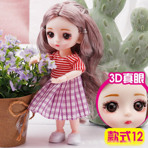 New 16 cm BJD Mini Doll 13 Movable Joint Girl Baby 3D Big Eyes Beautiful DIY Toy Doll With Clothes Dress Up 1/12 Fashion Doll