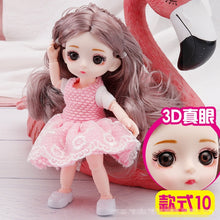 Load image into Gallery viewer, New 16 cm BJD Mini Doll 13 Movable Joint Girl Baby 3D Big Eyes Beautiful DIY Toy Doll With Clothes Dress Up 1/12 Fashion Doll