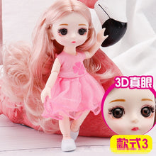 Load image into Gallery viewer, New 16 cm BJD Mini Doll 13 Movable Joint Girl Baby 3D Big Eyes Beautiful DIY Toy Doll With Clothes Dress Up 1/12 Fashion Doll