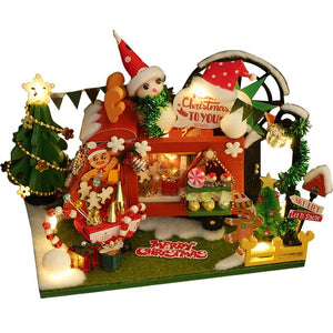 Doll House Furniture Diy Miniature 3D Wooden Miniaturas Dollhouse Toys for Children Birthday Gifts Casa Kitten Diary H013