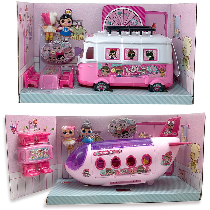 LOL Surprise Original House Dolls Airplane Toys Anime Figures Plane Model Collection DIY toy girl Birthday Gifts