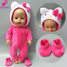 Load image into Gallery viewer, 43cm New Born Baby Doll Clothes Rompers for 17 Inch Baby Bona Doll Pants Hat for Toy Wear