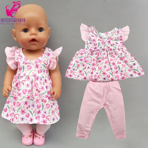 43cm New Born Baby Doll Clothes Rompers for 17 Inch Baby Bona Doll Pants Hat for Toy Wear